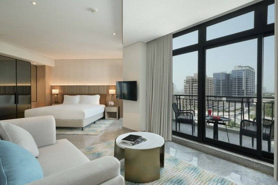 Arabian Park, an Edge by Rotana Hotel hotel bedroom,balcony,ocean view