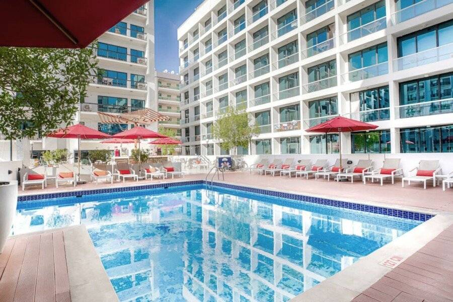 Golden Sands Hotel Apartments outdoor pool,hotel facade