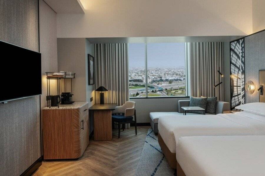 Sheraton Mall of the Emirates Hotel, hotel bedroom,ocean view