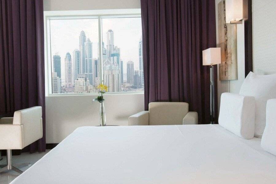 Pullman Jumeirah Lakes Towers hotel bedroom,ocean view