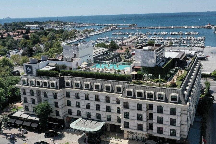 Wyndham Grand Kalamış Marina Hotel facade,rooftop pool,ocean view