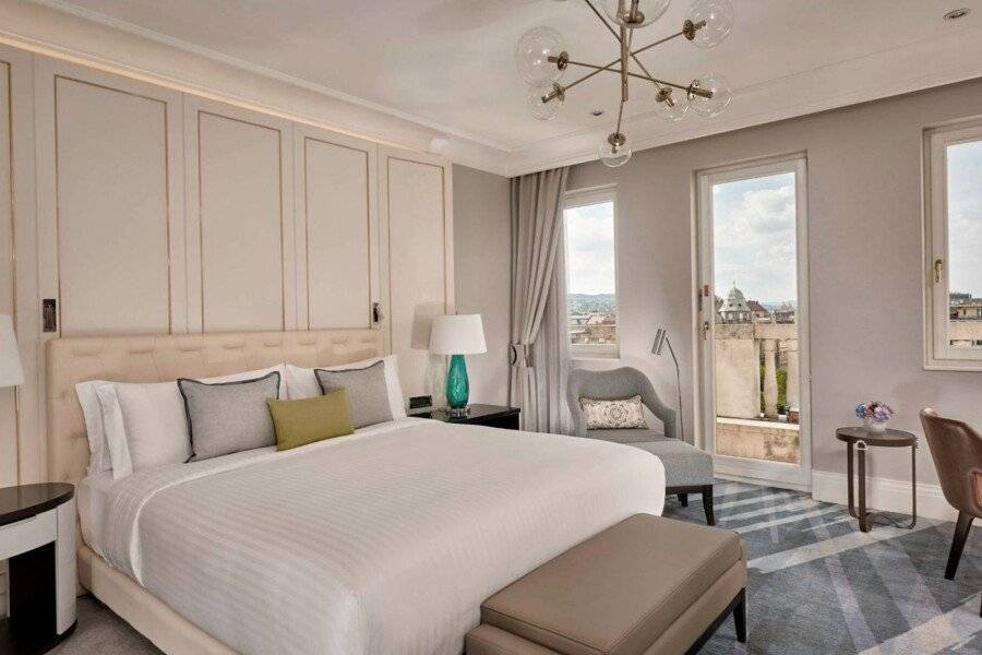 The Ritz-Carlton, hotel bedroom, balcony, city view