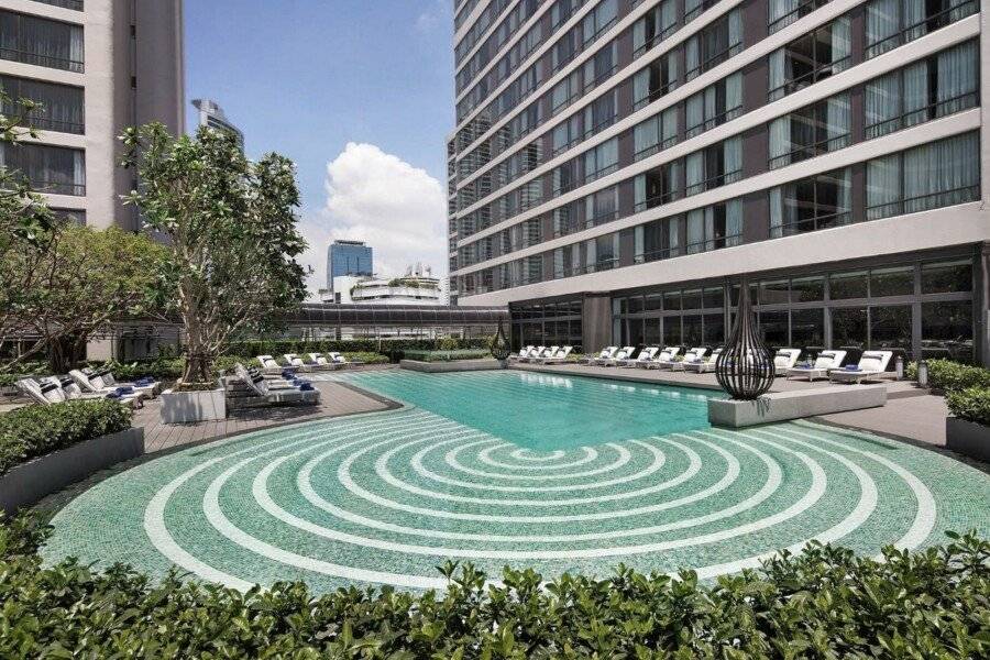 Bangkok Marriott Marquis Queens Park facade,pool