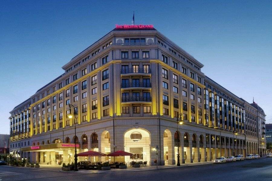 The Westin Grand hotel facade, restaurant, bar