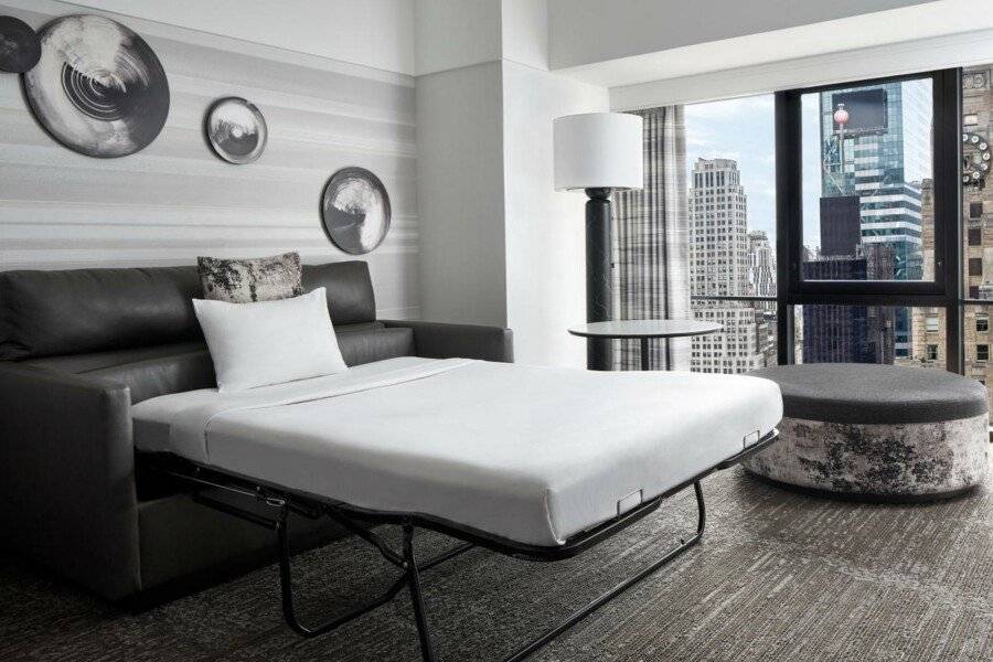 New York Marriott Marquis hotel bedroom,ocean view