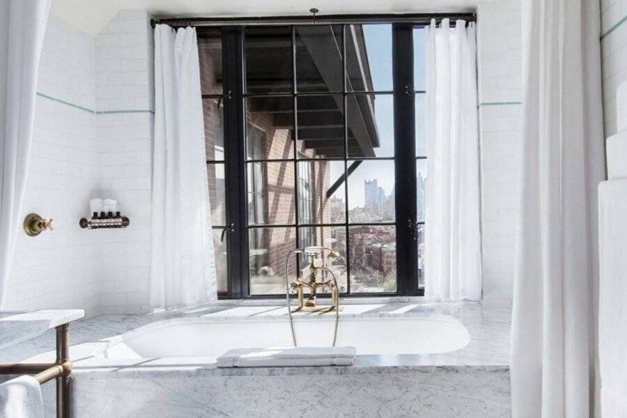 The Bowery Hotel bathtub,ocean view