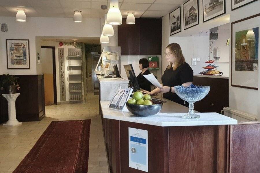 Hotel Lorensberg lobby, front desk