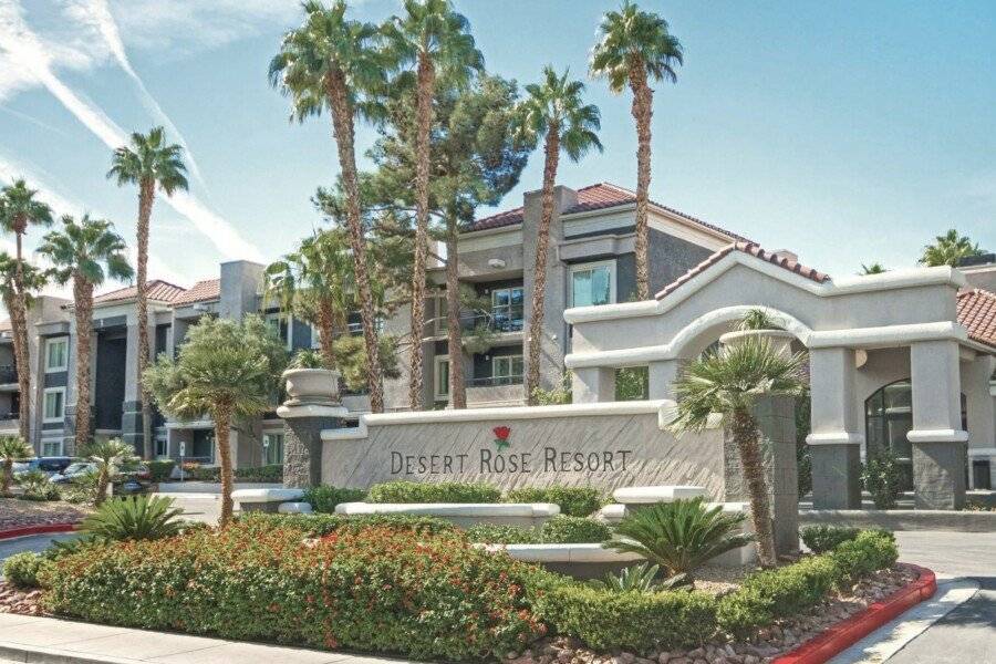 Desert Rose Resort facade, garden