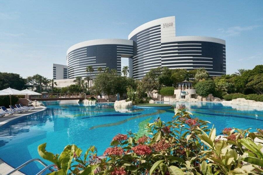 Grand Hyatt facade,outdoor pool