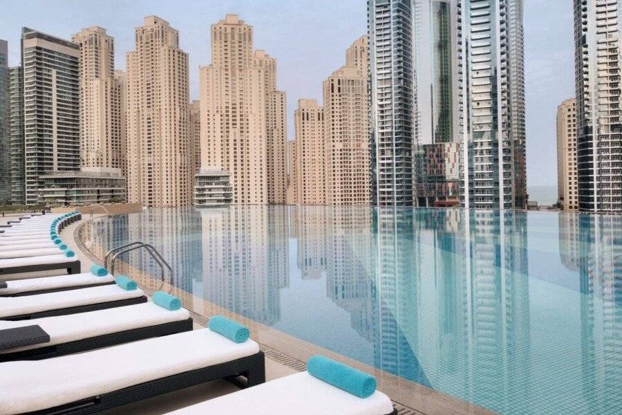 JW Marriott Hotel Dubai Marina infinity pool, outdoor pool, ocean view