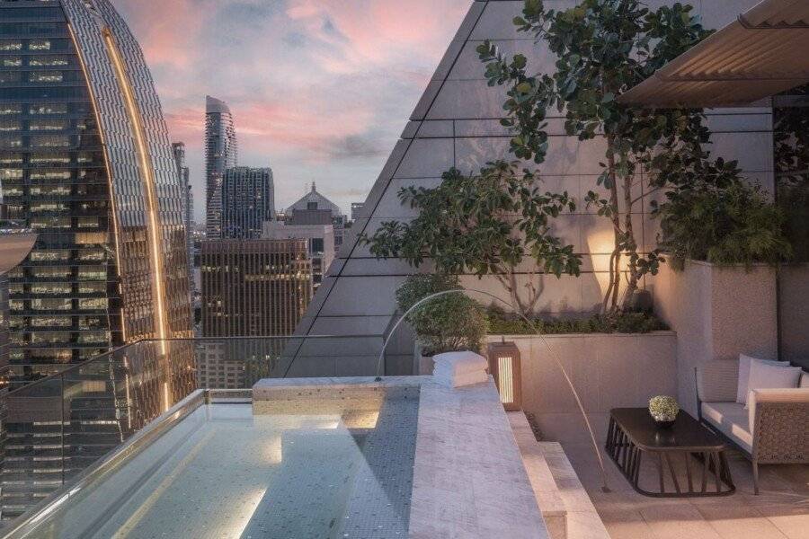 Rosewood Bangkok rooftop pool,ocean view