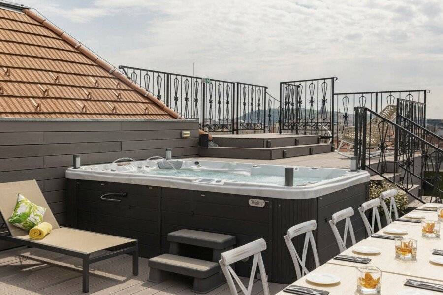 Mystery Hotel rooftop pool,jacuzzi