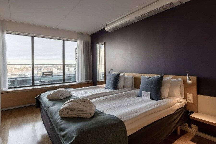 Scandic Alvik hotel bedroom,ocean view