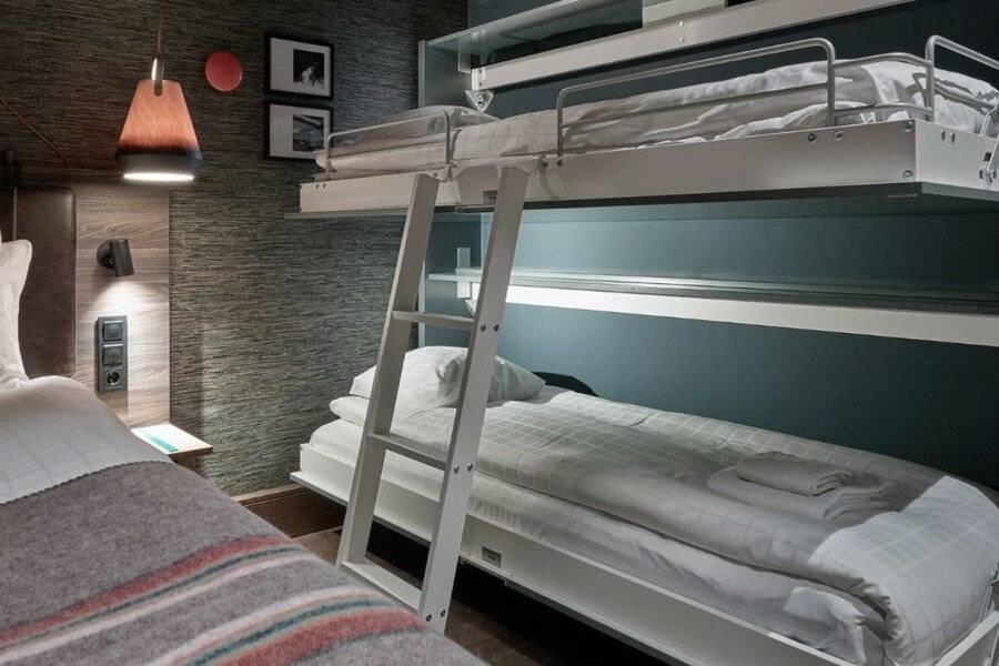 Downtown Camper by Scandic hotel bedroom,kids play area