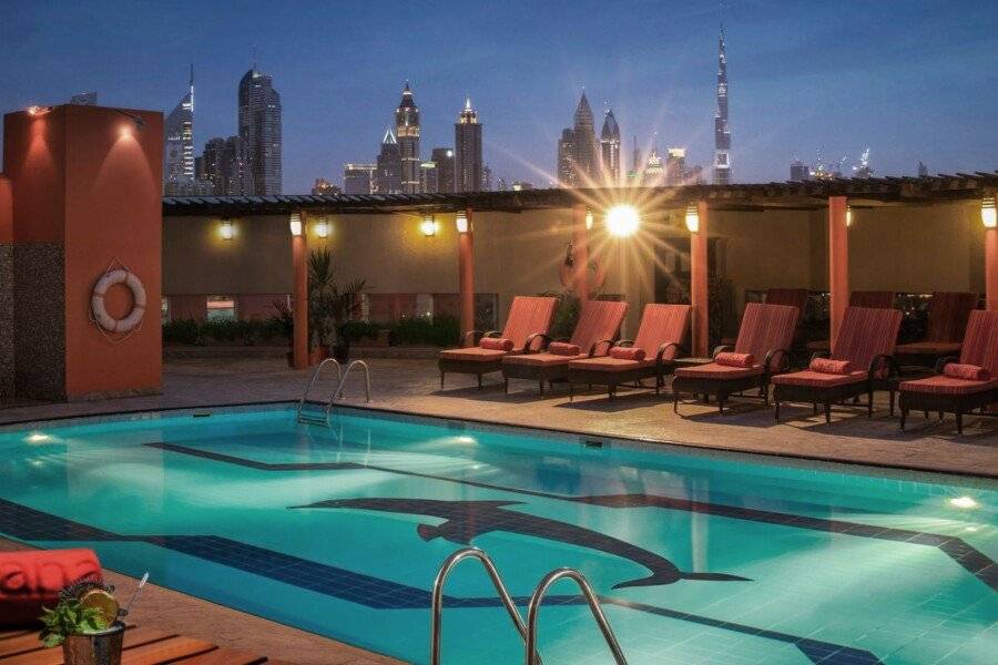 Jumeira Rotana – rooftop pool, outdoor pool, hotel facade, ocean view