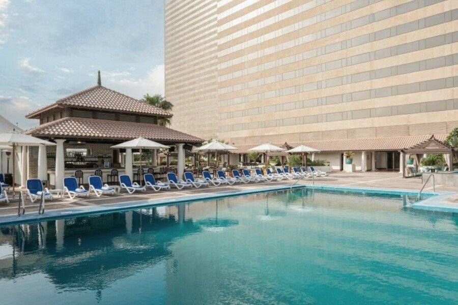 Hyatt Regency Galleria Residence infinity pool, outdoor pool, hotel facade