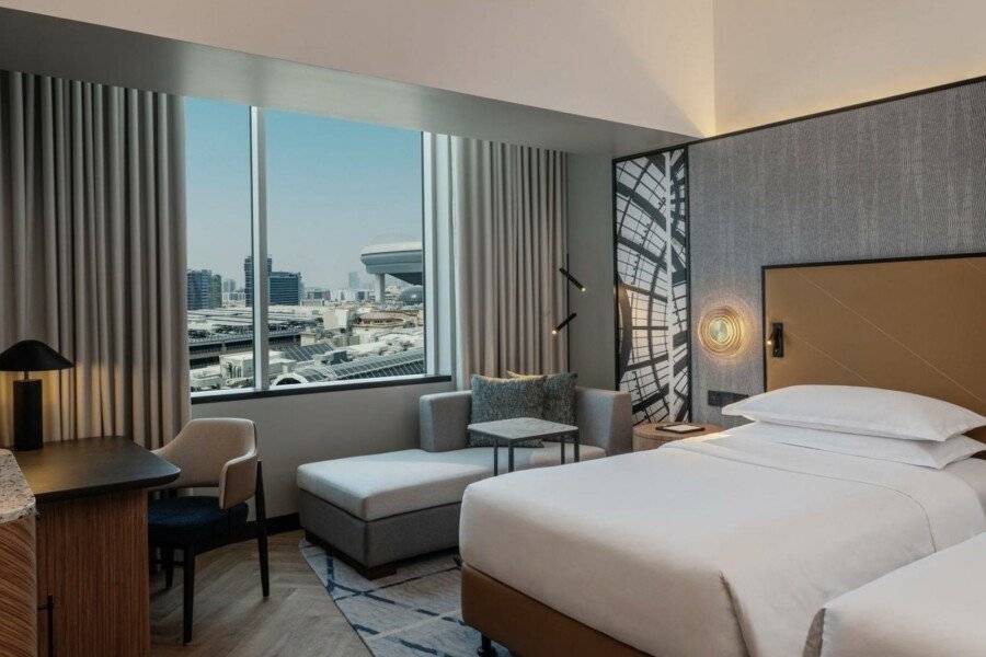 Sheraton Mall of the Emirates Hotel, hotel bedroom,city view