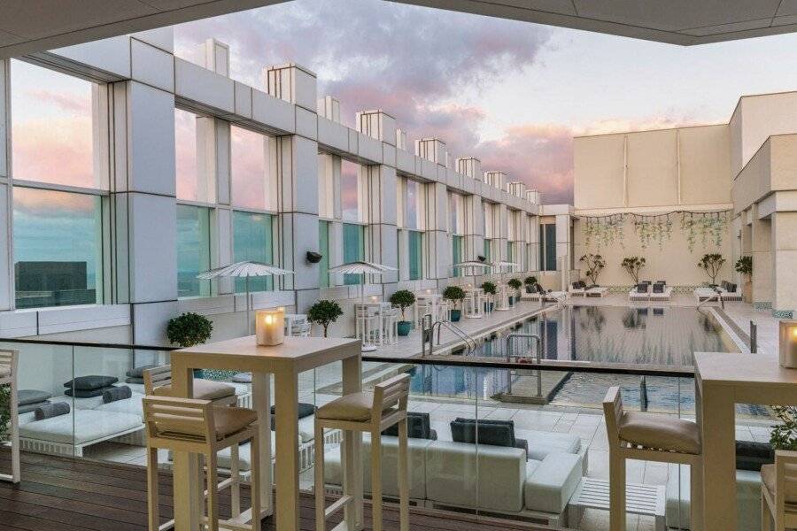 Sheraton Grand Hotel, facade, rooftop pool, outdoor pool