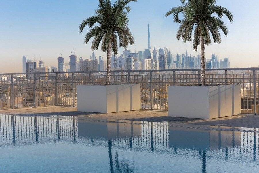 Wyndham Dubai Deira rooftop pool,ocean view