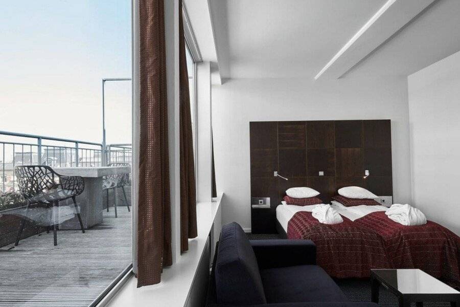 The Square hotel bedroom, balcony