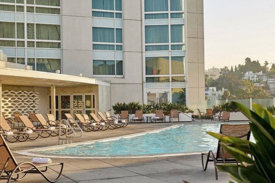 Loews Hollywood Hotel outdoor pool,hotel facade