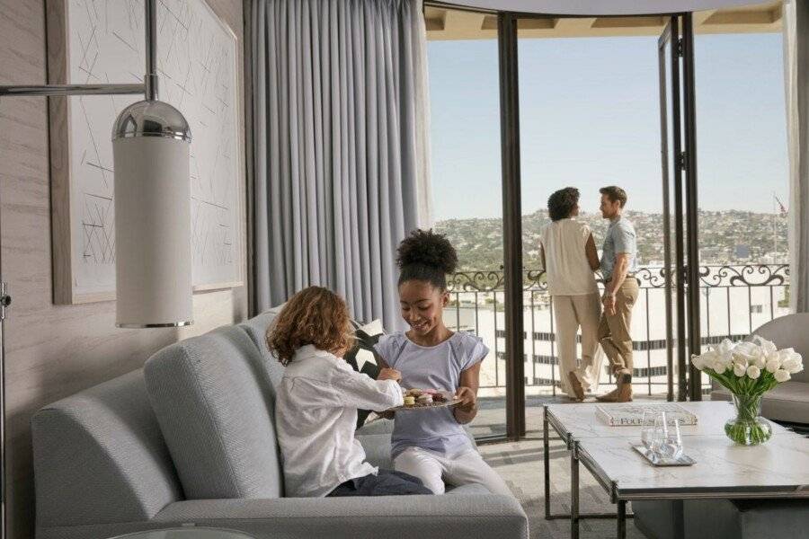 Beverly Wilshire, A Four Seasons Hotel hotel bedroom,balcony,ocean view