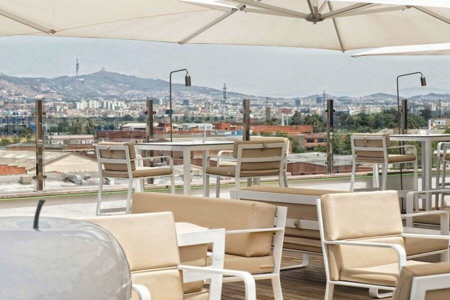 Salles Ciutat del Prat Barcelona Airport rooftop pool, outdoor pool, mountain view