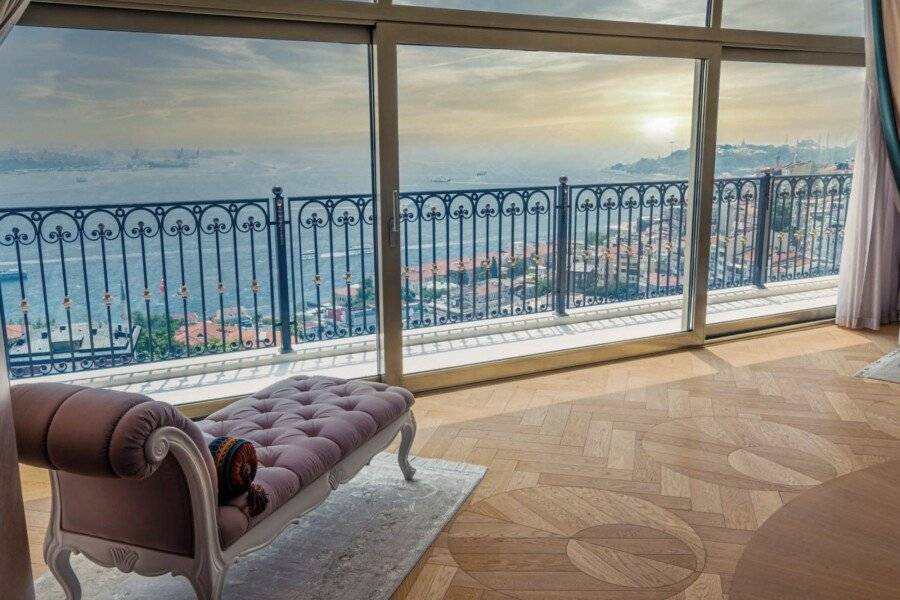 CVK Park Bosphorus Hotel Istanbul ocean view,balcony,hotel bedroom