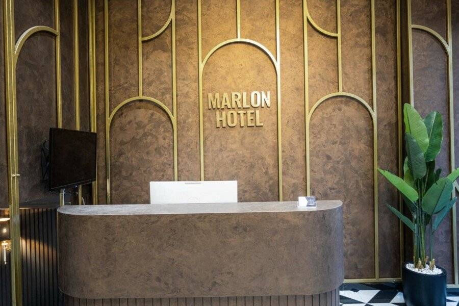 Marlon Hotel lobby, front desk, 