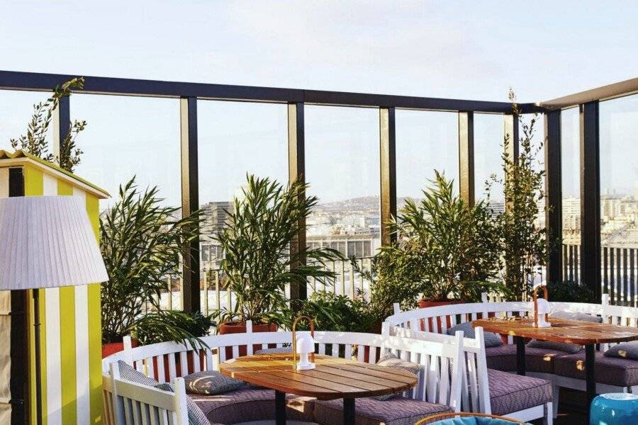 Mama Shelter Paris West rooftop pool,restaurant,bar,garden