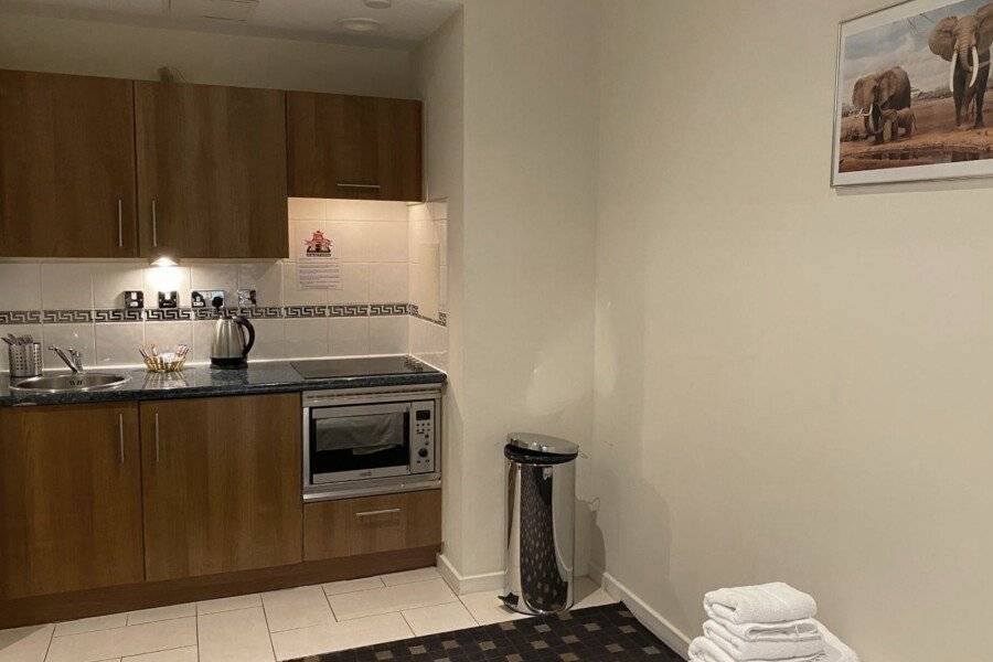 Grand Plaza Serviced Apartments kitchen, hotel bedroom