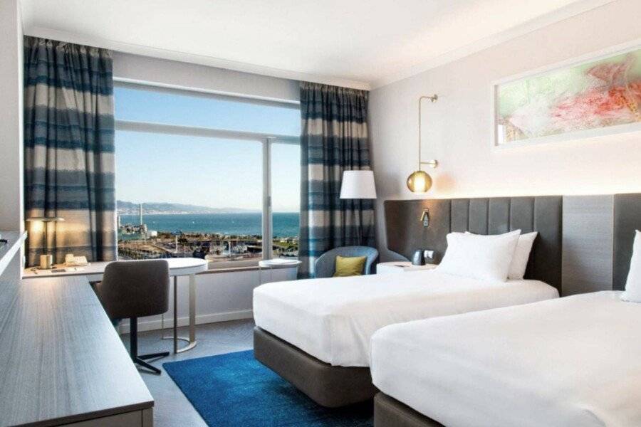 Hilton Diagonal Mar Barcelona hotel bedroom,ocean view