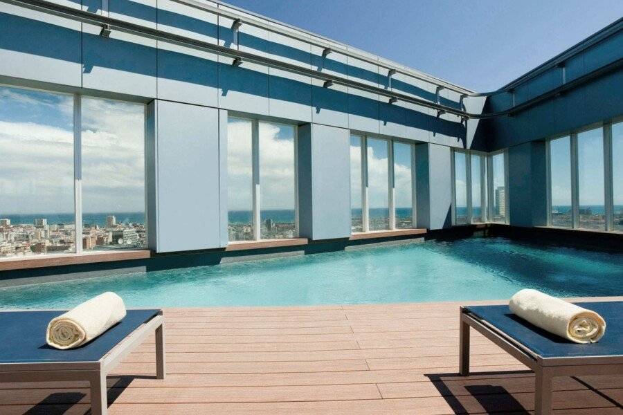 Novotel Barcelona City rooftop pool,ocean view