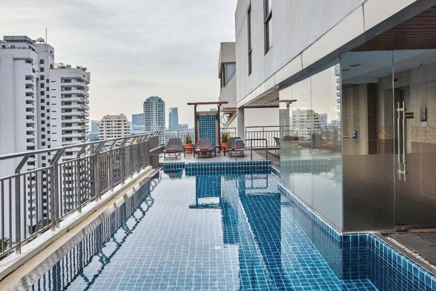 Adelphi Suites Bangkok - SHA Extra Plus rooftop pool, outdoor pool, hotel facade