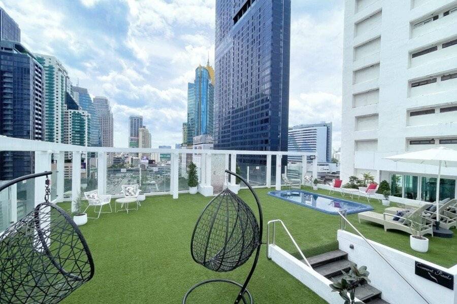 FuramaXclusive Asoke rooftop pool, outdoor pool, garden, balcony