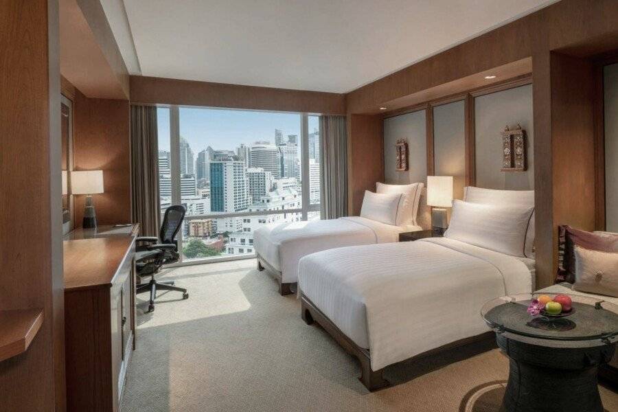 Conrad Bangkok hotel bedroom,ocean view