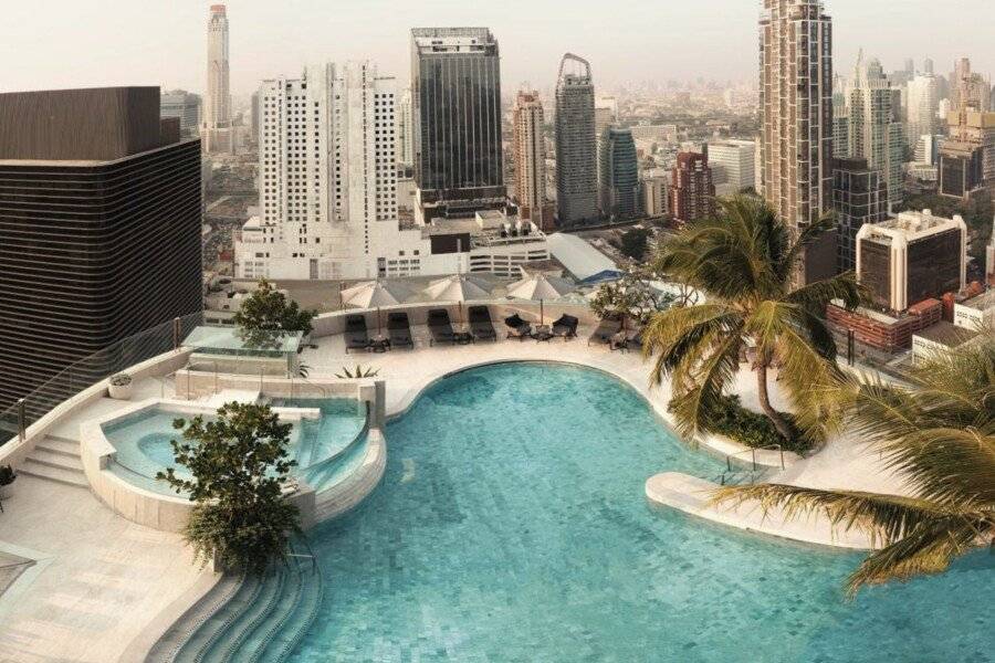 InterContinental Bangkok rooftop pool, outdoor pool, spa, ocean view