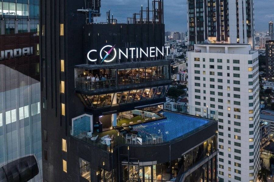 The Continent Hotel Sukhumvit  facade, rooftop pool, outdoor pool