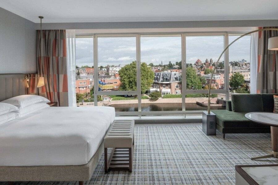 Hilton Amsterdam hotel bedroom,ocean view