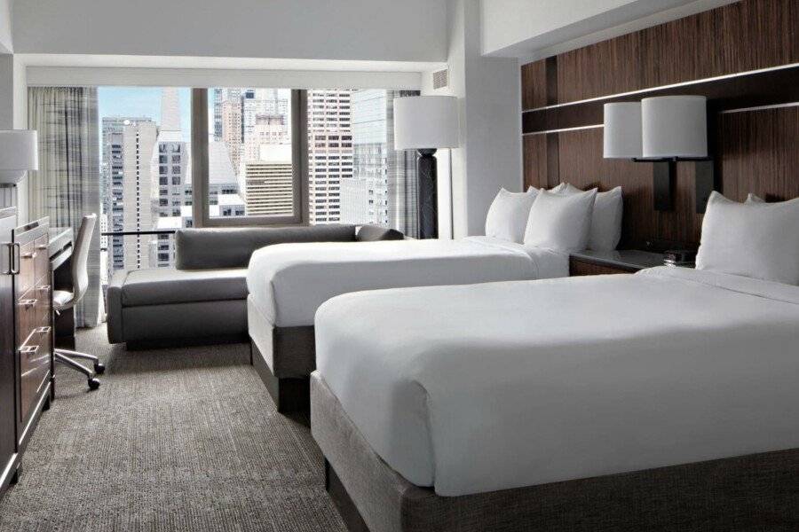 New York Marriott Marquis hotel bedroom