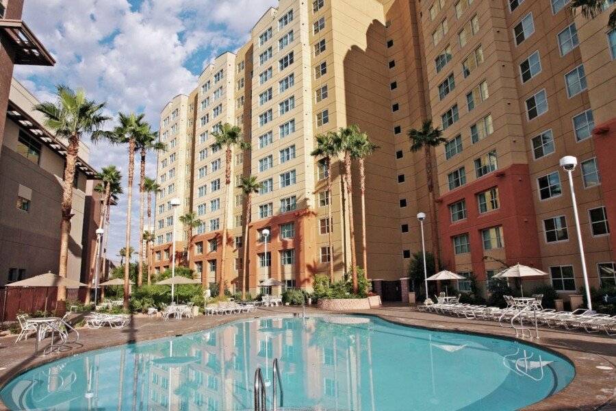 The Grandview at Las Vegas outdoor pool,hotel facade