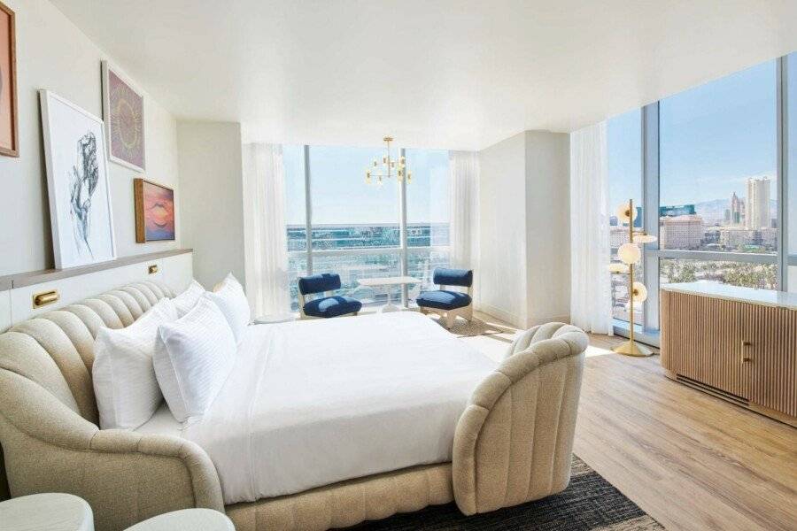 Virgin Hotels, Curio Collection by Hilton hotel bedroom,ocean view