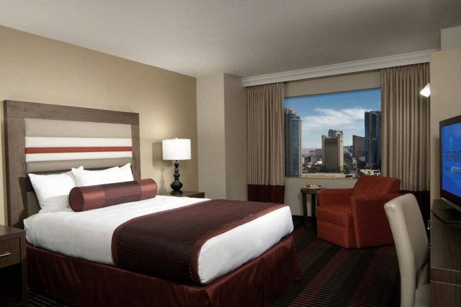 The STRAT Hotel, Casino & Tower hotel bedroom,city view