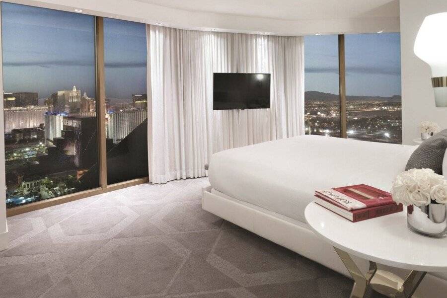 Delano Las Vegas at Mandalay Bay hotel bedroom,ocean view