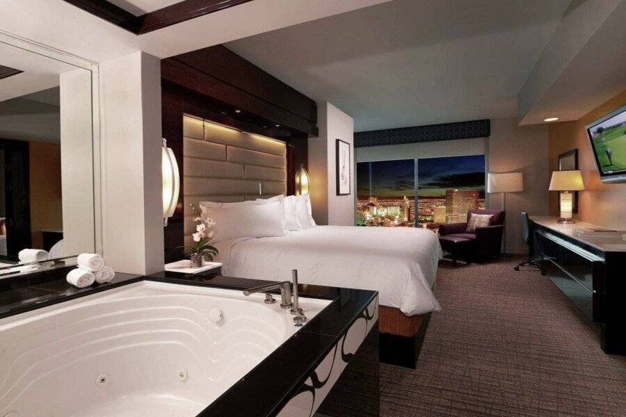 Hilton Grand Vacations Club Elara Center Strip Las Vegas hotel bedroom,jacuzzi,ocean view