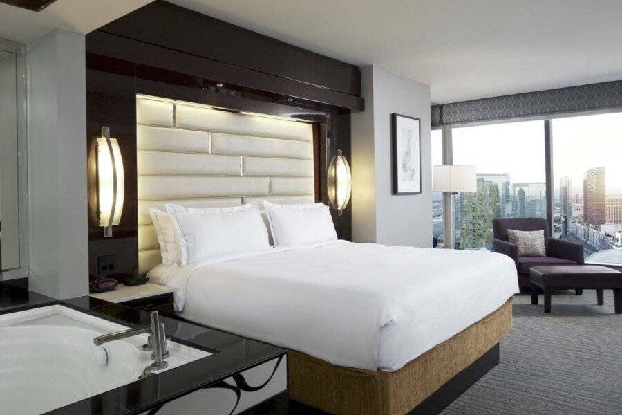 Hilton Grand Vacations Club Elara Center Strip Las Vegas hotel bedroom,ocean view