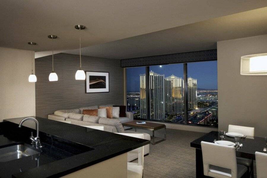 Hilton Grand Vacations Club Elara Center Strip Las Vegas hotel bedroom,ocean view