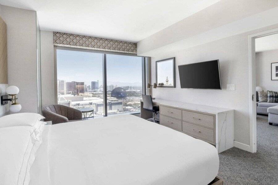 Hilton Grand Vacations Club Elara Center Strip Las Vegas hotel bedroom,ocean view