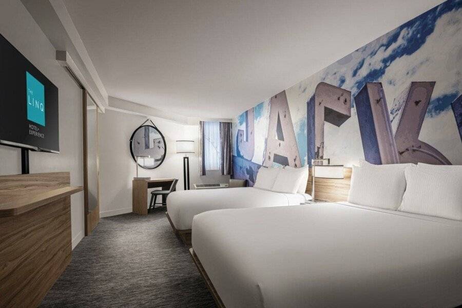 The LINQ Hotel and Casino hotel bedroom