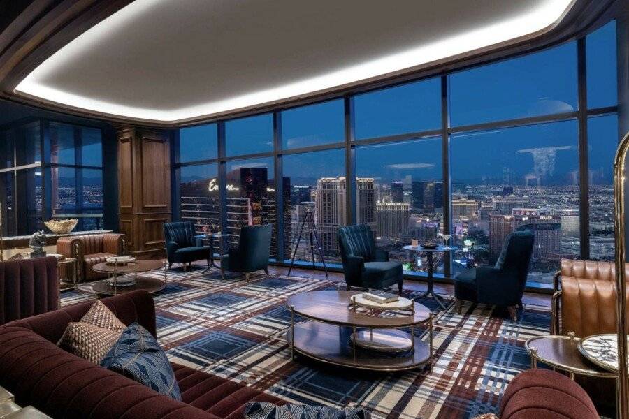 Crockfords Las Vegas, LXR Hotels & Resorts at Resorts World lounge,ocean view